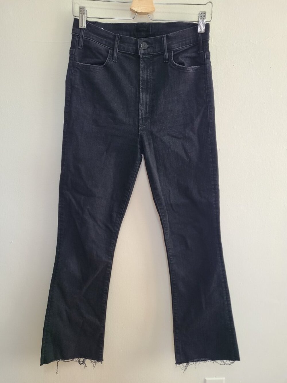 MOTHER Hustle Ankle Fray Jeans Not Guilty sz 29 Boack